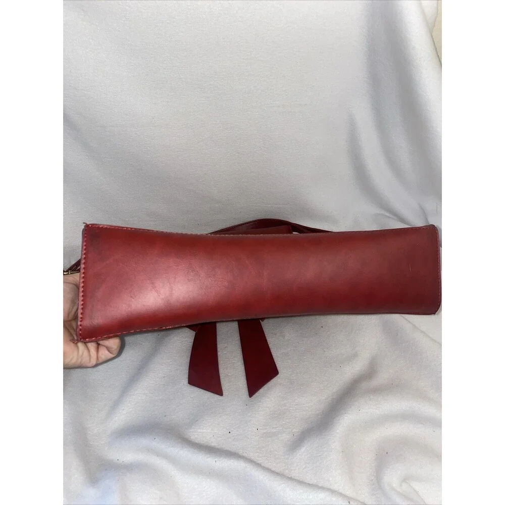 Ecosusi Vegan Leather Briefcase Padded Laptop Messenger purse Bag Red Office